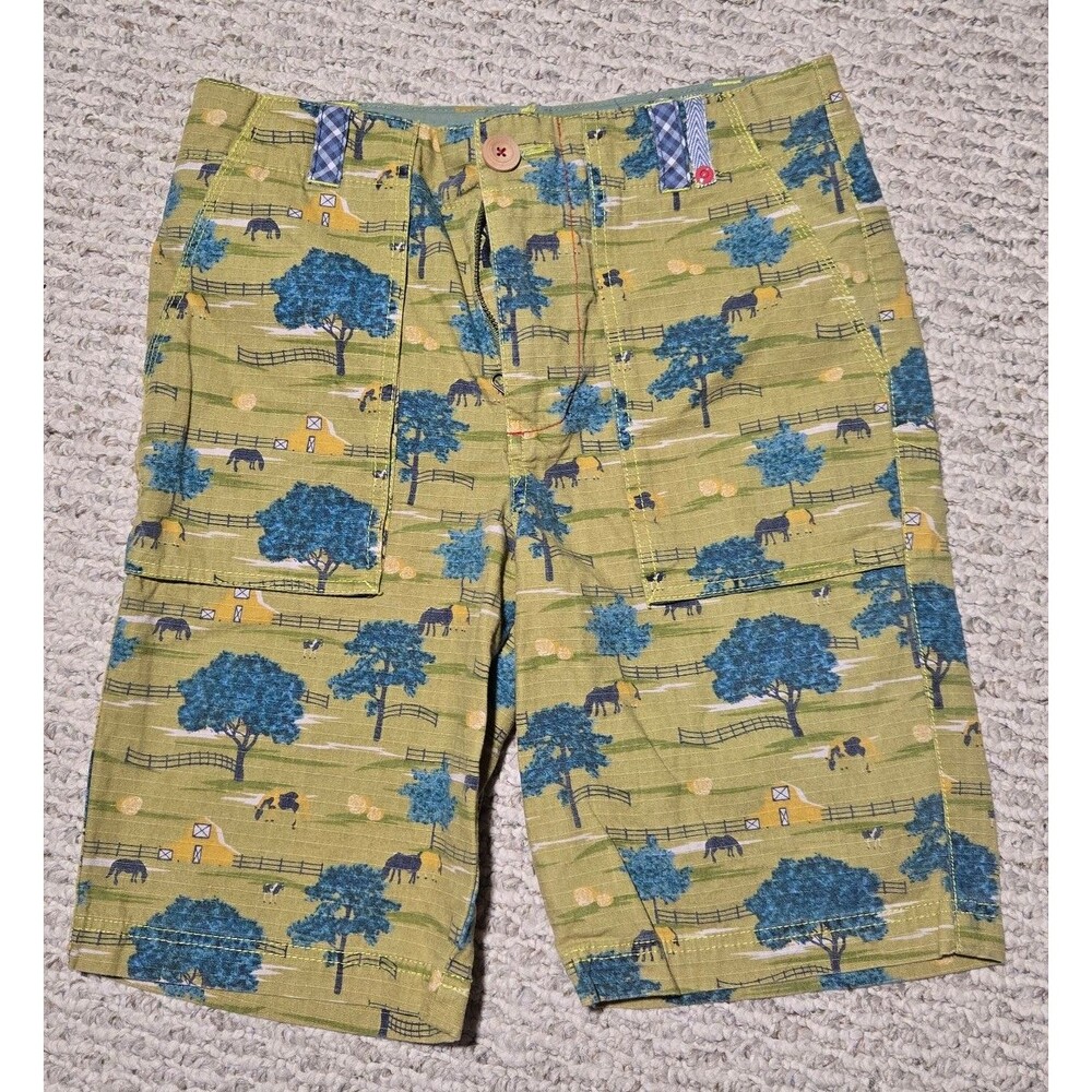 Matilda Jane Joanna Gaines Dont Fence me in Shorts Farm Cows Green Blue Boys 10
